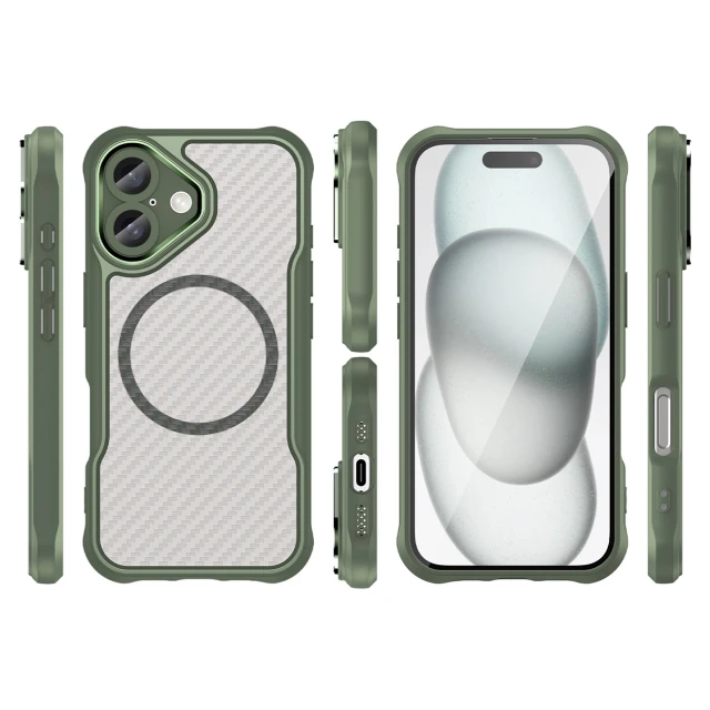 Чохол Hurtel Leading Series для iPhone 16 Plus Зелений with MagSafe (Leading series MagSafe Iphone 16 Plus green)