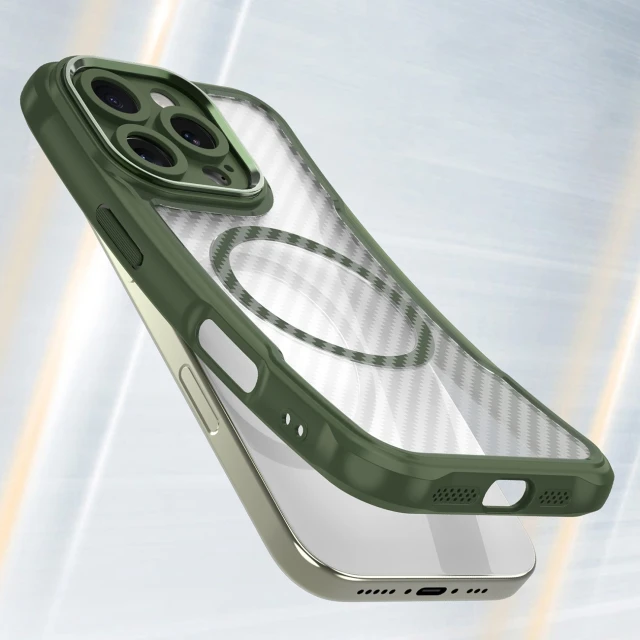 Чохол Hurtel Leading Series для iPhone 16 Pro Зелений with MagSafe (Hybrid Armor iPhone 16 Pro green)