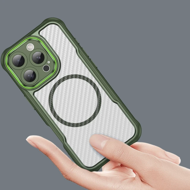 Чохол Hurtel Leading Series для iPhone 16 Pro Зелений with MagSafe (Hybrid Armor iPhone 16 Pro green)