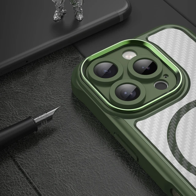 Чохол Hurtel Leading Series для iPhone 16 Pro Зелений with MagSafe (Hybrid Armor iPhone 16 Pro green)