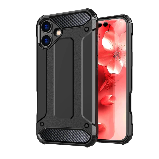 Чохол Hurtel Hybrid Armor для iPhone 16 Plus Чорний (Hybrid Armor iPhone 16 Plus black)