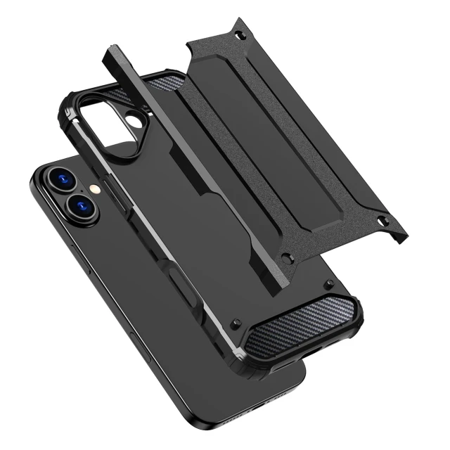 Чохол Hurtel Hybrid Armor для iPhone 16 Plus Чорний (Hybrid Armor iPhone 16 Plus black)