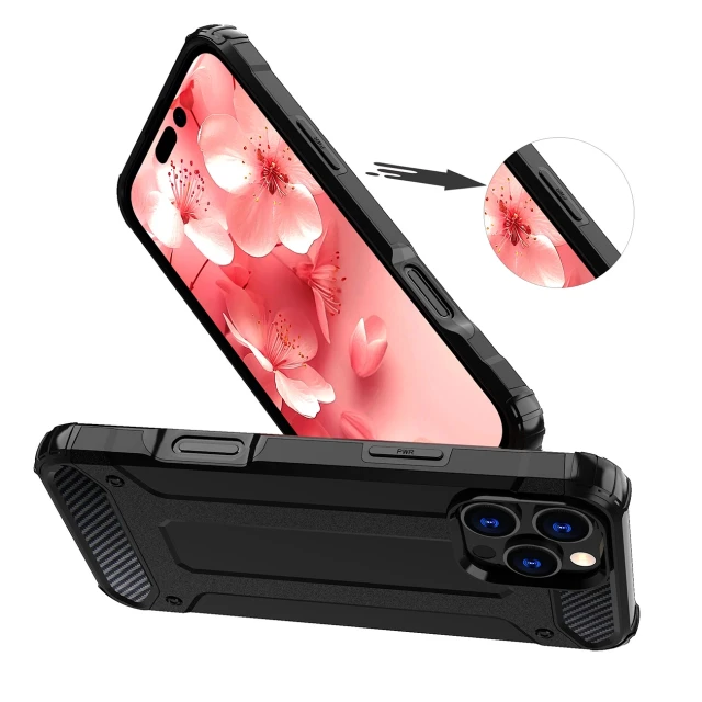 Чохол Hurtel Hybrid Armor для iPhone 16 Pro Чорний (Hybrid Armor iPhone 16 Pro black)