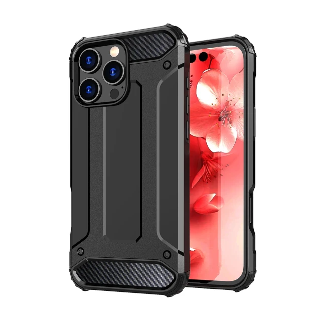 Чехол Hurtel Hybrid Armor для iPhone 16 Pro Max черный (Hybrid Armor iPhone 16 Pro Max black)