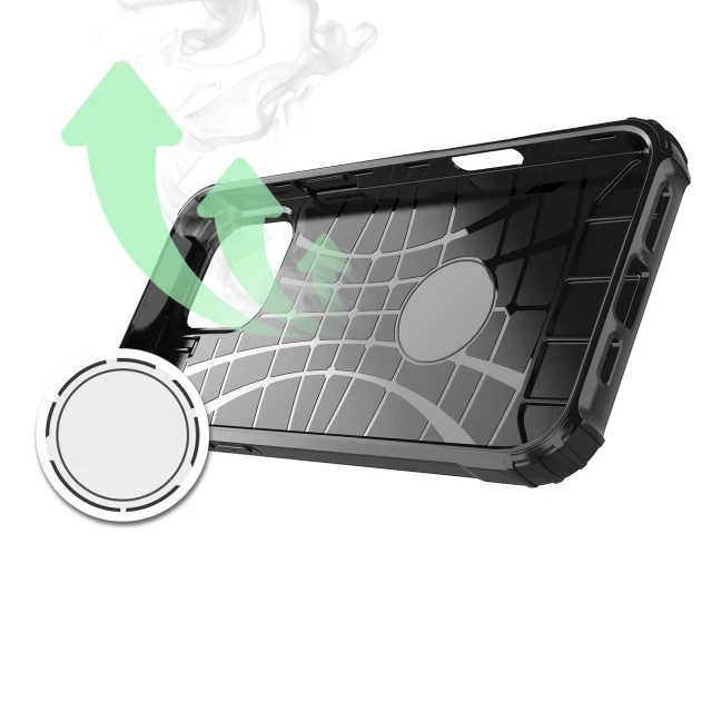 Чехол Hurtel Hybrid Armor для iPhone 16 Pro Max черный (Hybrid Armor iPhone 16 Pro Max black)