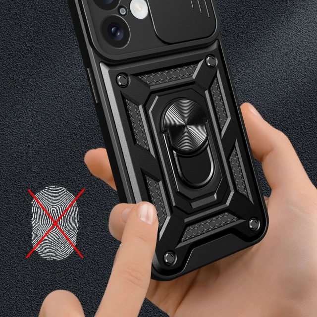 Чохол Hurtel Hybrid Armor Camshield для iPhone 16 Чорний with MagSafe (Hybrid Armor Camshield iPhone 16 black)