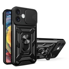 Чохол Hurtel Hybrid Armor Camshield для iPhone 16 Plus чорний (Hybrid Armor Camshield iPhone 16 Plus black)