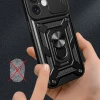 Чехол Hurtel Hybrid Armor Camshield для iPhone 16 Plus черный (Hybrid Armor Camshield iPhone 16 Plus black)