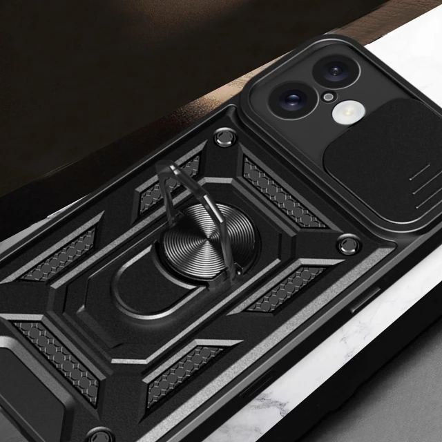 Чехол Hurtel Hybrid Armor Camshield для iPhone 16 Plus черный (Hybrid Armor Camshield iPhone 16 Plus black)