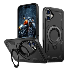 Чохол Hurtel Hybrid Armor Trendy для iPhone 16 Plus Black with MagSafe (Hybrid Armor Trendy color matching MagSafe iPhone 16 Plus black)