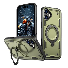Чохол Hurtel Hybrid Armor Trendy для iPhone 16 Зелений with MagSafe (Hybrid Armor Trendy color matching MagSafe iPhone 16 olive green)