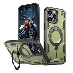 Чохол Hurtel Hybrid Armor Trendy для iPhone 16 Pro Max Olive Green with MagSafe (Hybrid Armor Trendy color matching MagSafe iPhone 16 Pro Max olive gr
