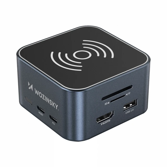 USB-хаб Wozinsky 12-in-1 USB-C Multifunctional with Cable 0.15m Gray with MagSafe (5907769366420)