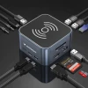 USB-хаб Wozinsky 12-in-1 USB-C Multifunctional with Cable 0.15m Gray with MagSafe (5907769366420)