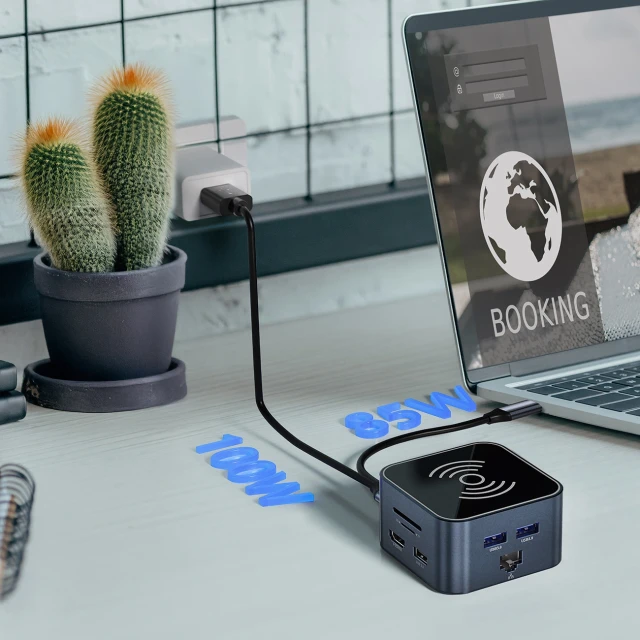 USB-хаб Wozinsky 12-in-1 USB-C Multifunctional with Cable 0.15m Gray with MagSafe (5907769366420)