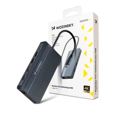 USB-хаб Wozinsky 14-in-1 USB-C Multifunctional with Cable 0.15m Gray (5907769366444)
