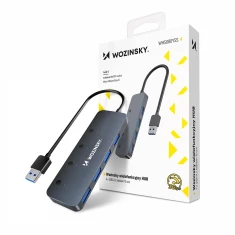 USB-хаб Wozinsky USB-A to 4x USB-A with Cable 0.3m Gray (5907769366451)