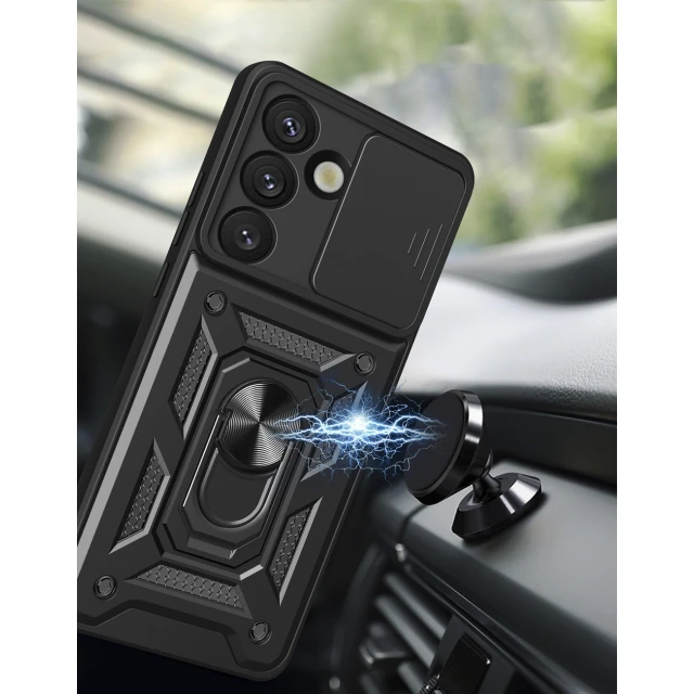 Чохол Hurtel Hybrid Armor Camshield для Samsung Galaxy S25 Black (5907769367748)