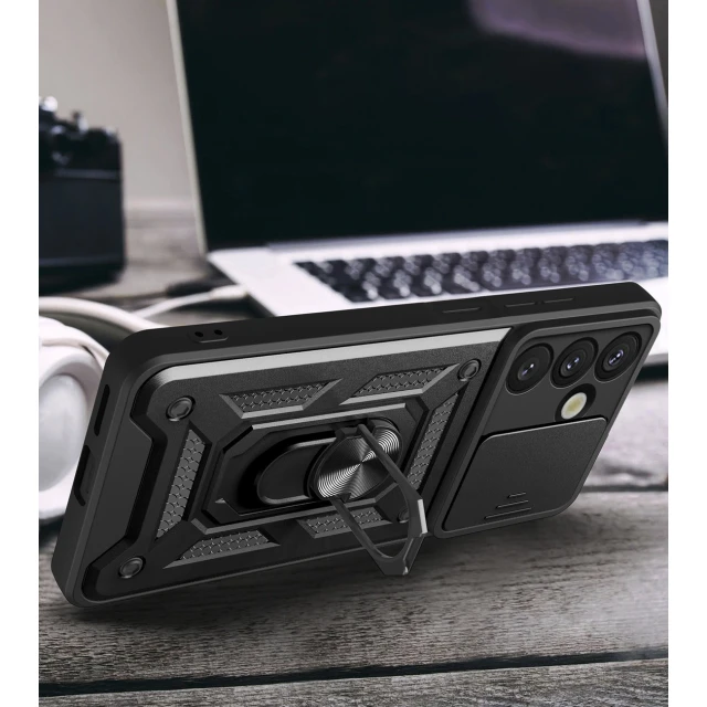 Чохол Hurtel Hybrid Armor Camshield для Samsung Galaxy S25 Black (5907769367748)