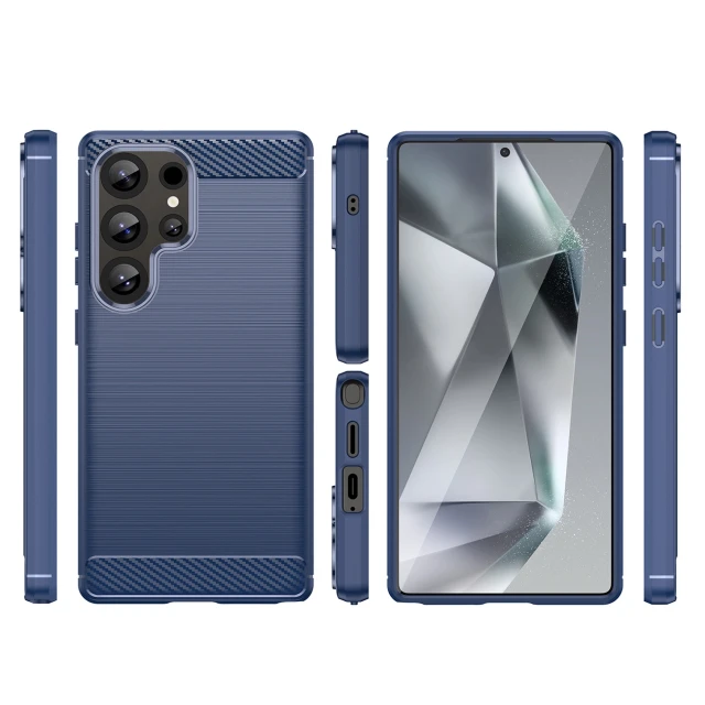 Чохол Hurtel Carbon Case для Samsung Galaxy S25 Ultra Blue (5907769368431)