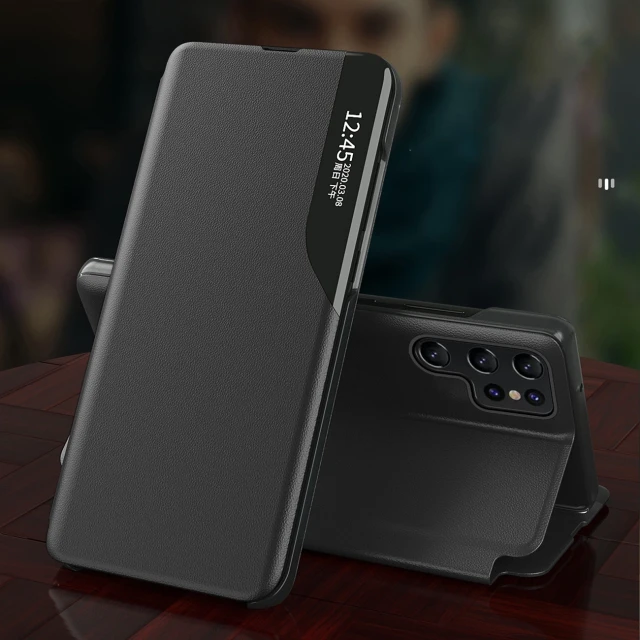 Чохол Hurtel Eco Leather View для Samsung Galaxy S24 FE Black (5907769368578)