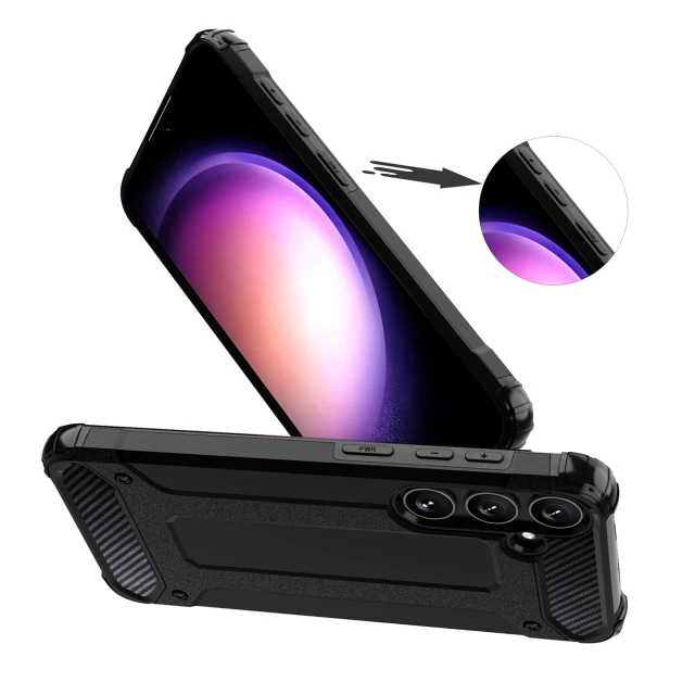 Чохол Hurtel Hybrid Armor для Samsung Galaxy S24 FE Black (5907769368691)