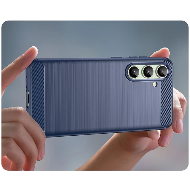 Чохол Hurtel Carbon Case для Samsung Galaxy S24 FE Blue (5907769368721)