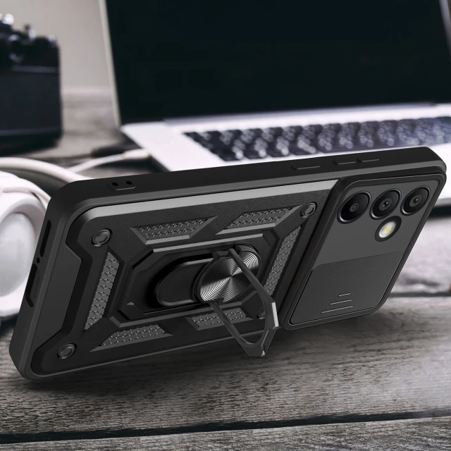 Чохол Hurtel Hybrid Armor Camshield для Samsung Galaxy A56 Чорний (5907769371615)