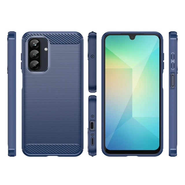 Чохол Hurtel Carbon Case для Samsung Galaxy A26 Blue (5907769372087)