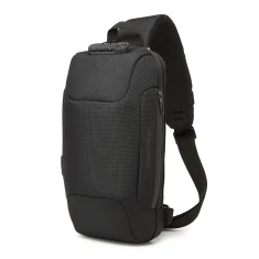 Рюкзак Wozinsky Premium на одно плечо антивор с органайзером и USB Black (5907769372186)