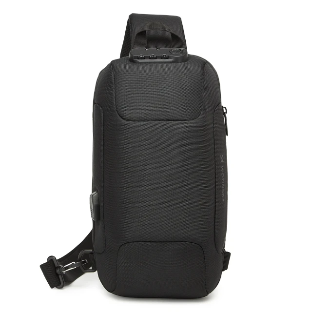Рюкзак Wozinsky Premium на одне плече антикрадій з органайзером і USB Black (5907769372186)