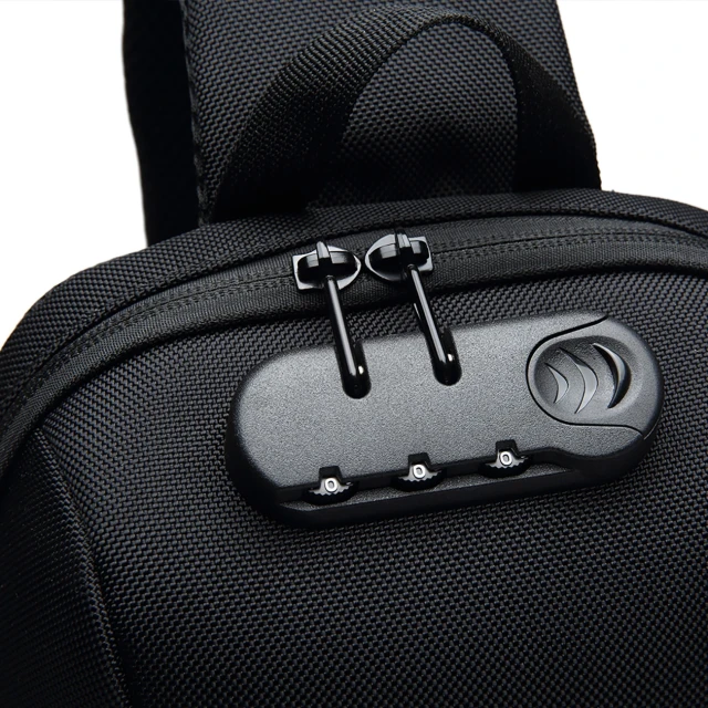 Рюкзак Wozinsky Premium на одне плече антикрадій з органайзером і USB Black (5907769372186)