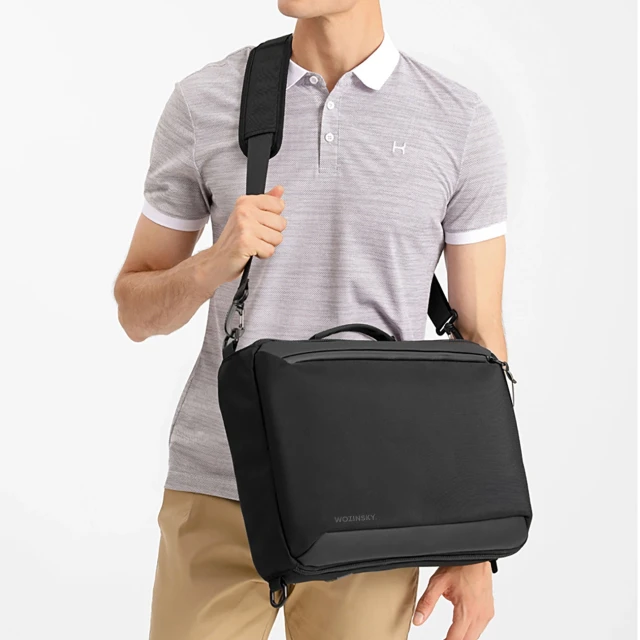 Рюкзак-сумка Wozinsky Premium для ноутбука 15.6'' з ременем Black (5907769372193)