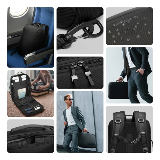 Рюкзак-сумка Wozinsky Premium для ноутбука 15.6'' з ременем Black (5907769372193)