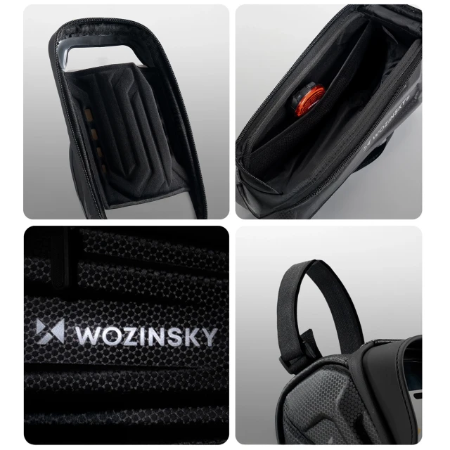 Велосипедна сумка Wozinsky на раму з кишенею для телефону 1.7 л Black (5907769372469)