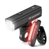 Набір велосипедних ліхтарів Wozinsky WSBLB3 передній (1000 lm) і задній USB-C Black (5907769372483)