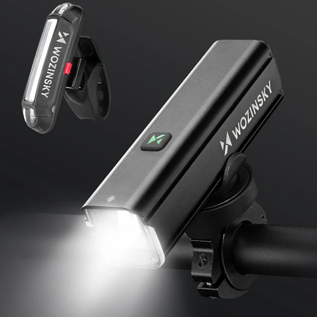 Набір велосипедних ліхтарів Wozinsky WSBLB3 передній (1000 lm) і задній USB-C Black (5907769372483)