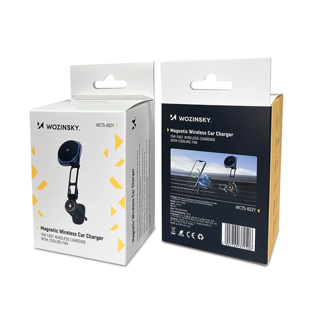 Автодержатель с функцией беспроводной зарядки Wozinsky 15W Black with MagSafe (WCT5-6S2Y)