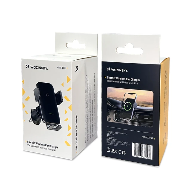 Автотримач з функцією бездротової зарядки Wozinsky 15W Black with MagSafe (WEDZ-3Y8S)