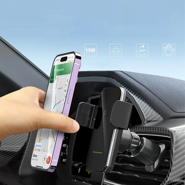 Автотримач з функцією бездротової зарядки Wozinsky 15W Black with MagSafe (WEDZ-3Y8S)