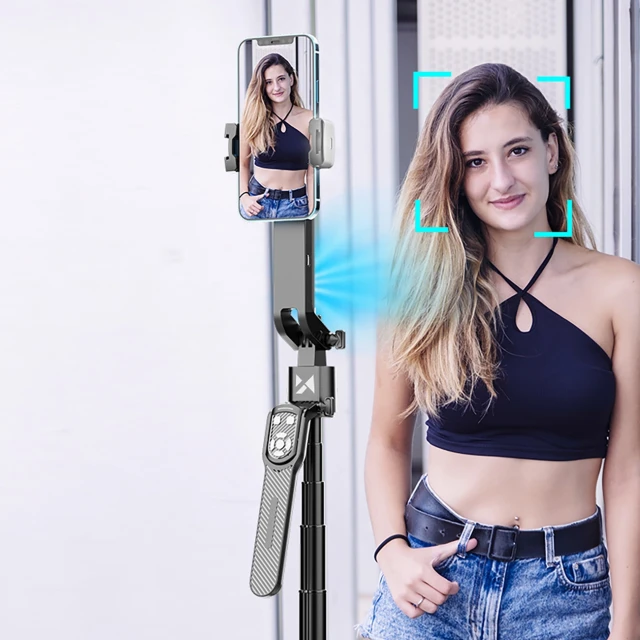 Універсальний штатив Wozinsky Selfie Stick with Tripod Function with AI Auto Face Tracking Black (WST-360YS)