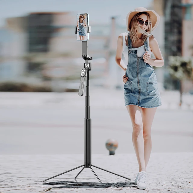 Універсальний штатив Wozinsky Selfie Stick with Tripod Function with AI Auto Face Tracking Black (WST-360YS)