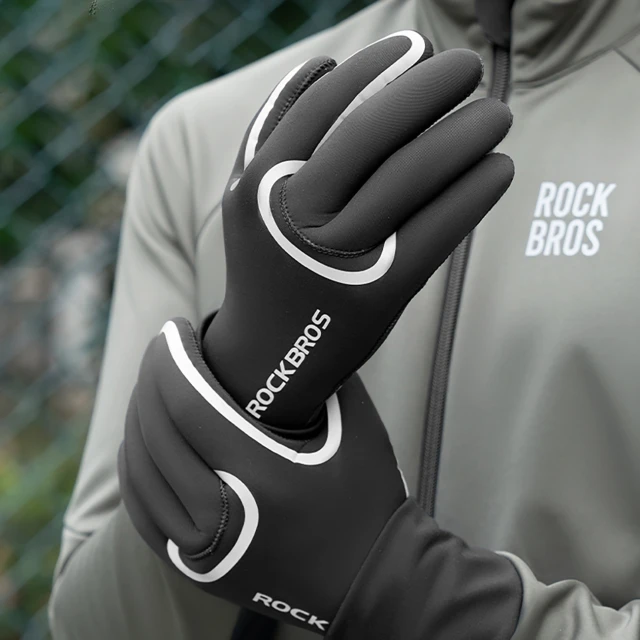 Рукавички велосипедні Rockbros повні, водонепроникні, розмір: L/XL - чорні (1631000702)