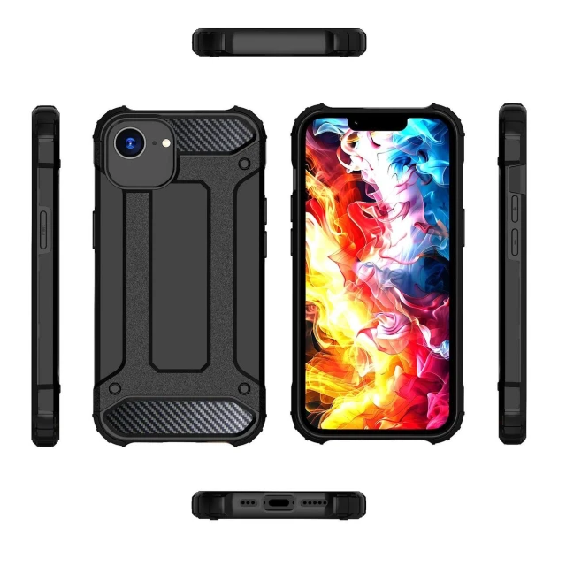 Чохол Hurtel Hybrid Armor для iPhone 16e Black (Hybrid Armor iPhone SE 2025 Black)