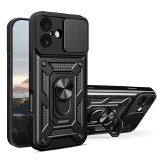 Чохол Hurtel Hybrid Armor Camshield для iPhone 17 Black (5907769379376)