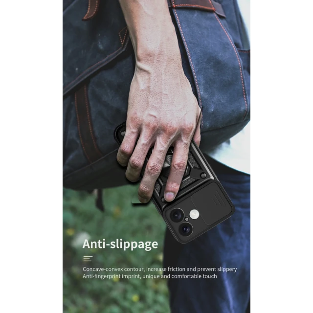 Чохол Hurtel Hybrid Armor Camshield для iPhone 17 Black (5907769379376)