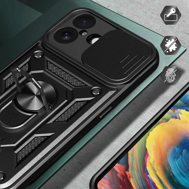 Чохол Hurtel Hybrid Armor Camshield для iPhone 17 Black (5907769379376)