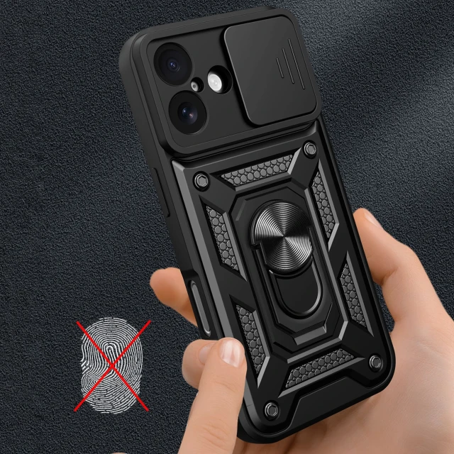 Чохол Hurtel Hybrid Armor Camshield для iPhone 17 Black (5907769379376)