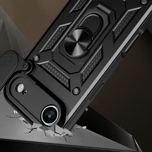 Чохол Hurtel Hybrid Armor Camshield для iPhone 17 Air Black (5907769379383)