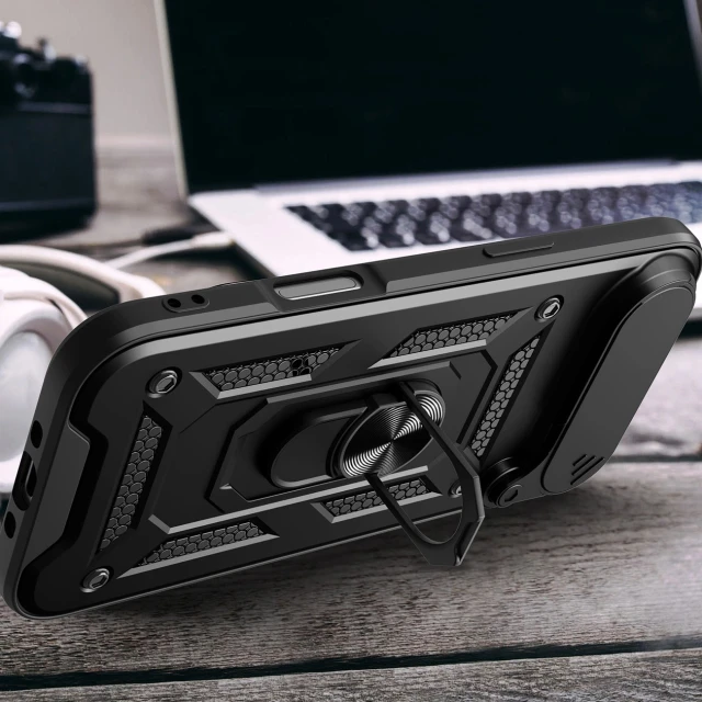 Чохол Hurtel Hybrid Armor Camshield для iPhone 17 Air Black (5907769379383)